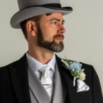 Herringbone Tails Black - Grey Waistcoat - Grey Hat