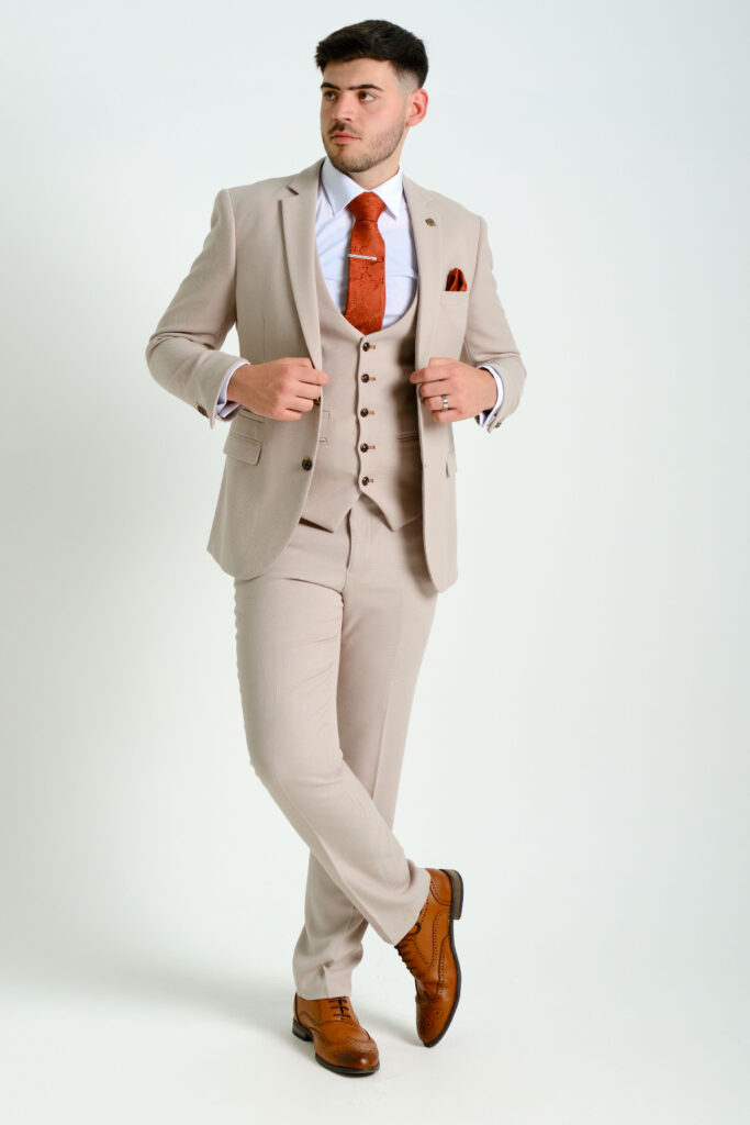 Naples Suit With Orange Tie