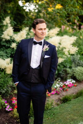 Neston Navy Suit On Wedding Day